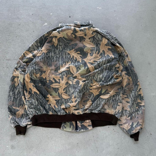 Vintage 90s Camo Camouflage Zip Up Jacket - Large